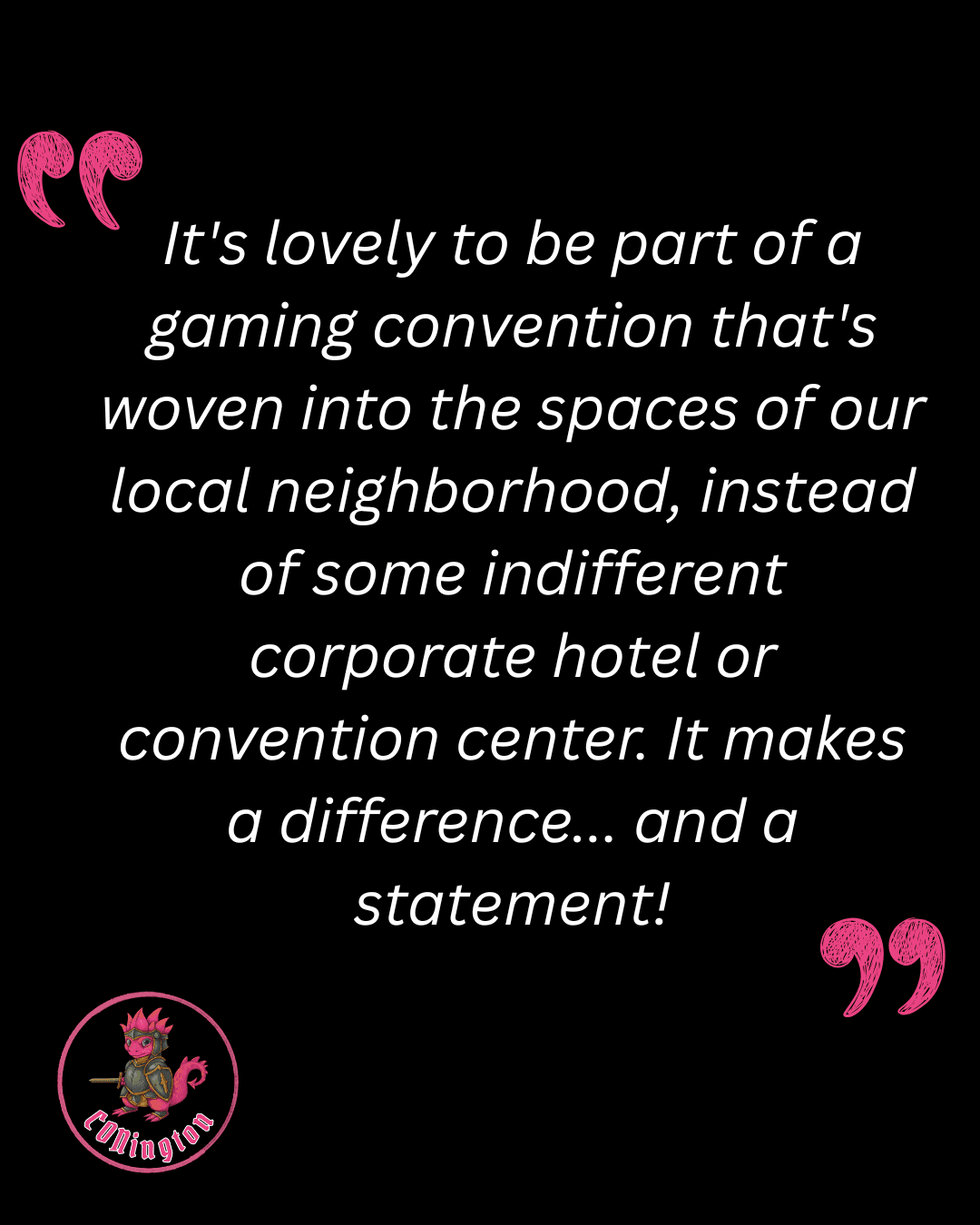 CONington 2026 badge holder quote