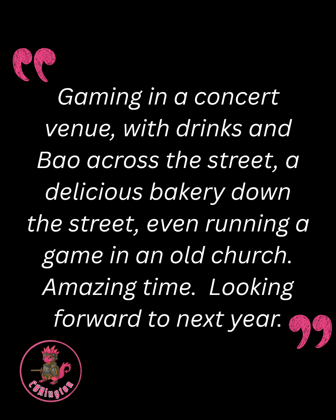 CONington 2026 badge holder quote