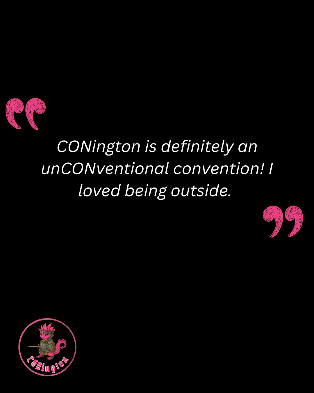 CONington 2026 badge holder quote